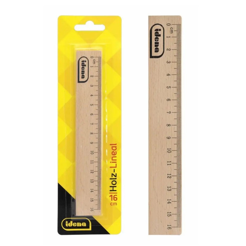 idena Lineal · 16 cm · Holz · unbehandelte Buche