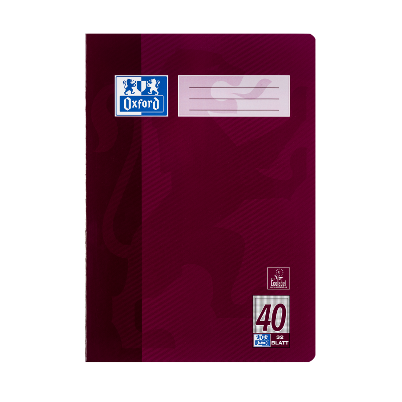 Doppel-Schulheft DIN A4 · Lineatur 40 · 32 Blatt · 90 g/m² seidenglattes Premiumpapier · kariert · mit Rahmen · Strapazierfähige