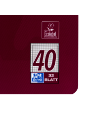 Doppel-Schulheft DIN A4 · Lineatur 40 · 32 Blatt · 90 g/m² seidenglattes Premiumpapier · kariert · mit Rahmen · Strapazierfähige