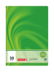 Schulheft DIN A4 in Premiumqualität · Lineatur 30 · 16 Blatt · 90 g/m²-Qualitätspapier · blanko · gelocht und perforiert · Strap