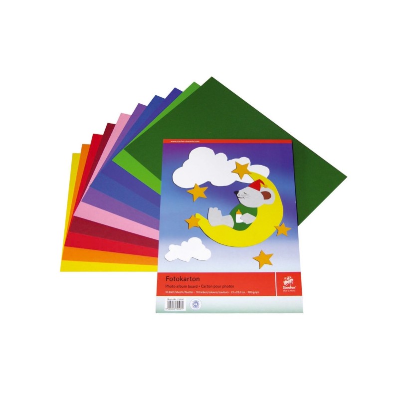 Staufen Fotokarton · DIN A4 · 300g/qm · 10 Blätter in 10 Farben