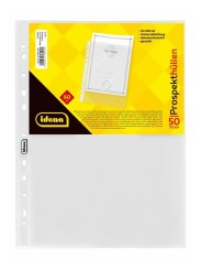 Idena Prospekthüllen · genarbt · 60u · DIN A4 · 50 Stück