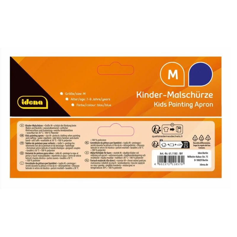 Idena Bastelschürze · Größe M · 7-8 Jahre · blau