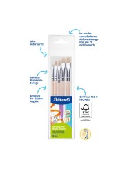 Pelikan Borstenpinsel-Set · 5-teilig · Größen 2-6-8-10-12