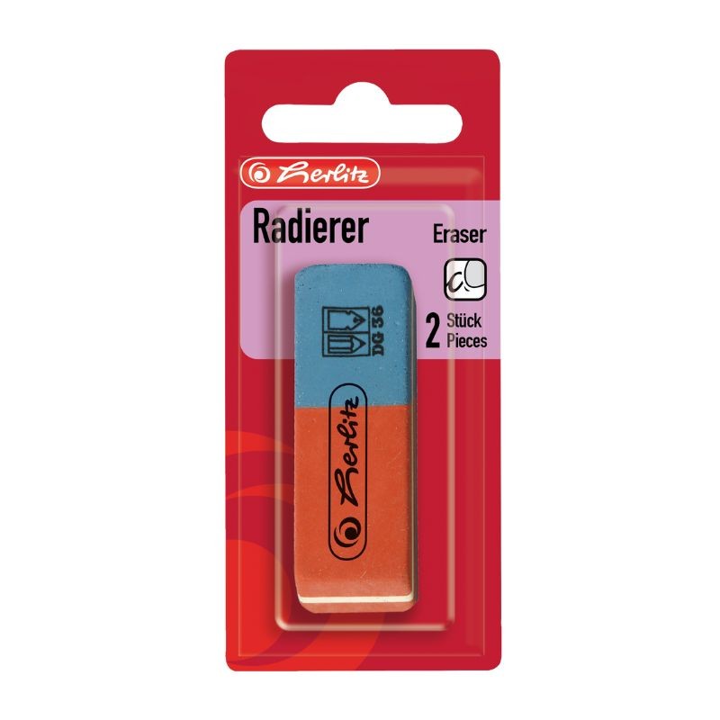 herlitz Radierer BR 4 · blau/rot · 2 Stück