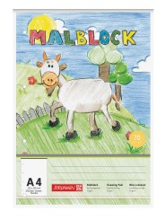 Brunnen Malblock DIN A4 · 100 Blatt · 70 g/m² · 4-fach gelocht