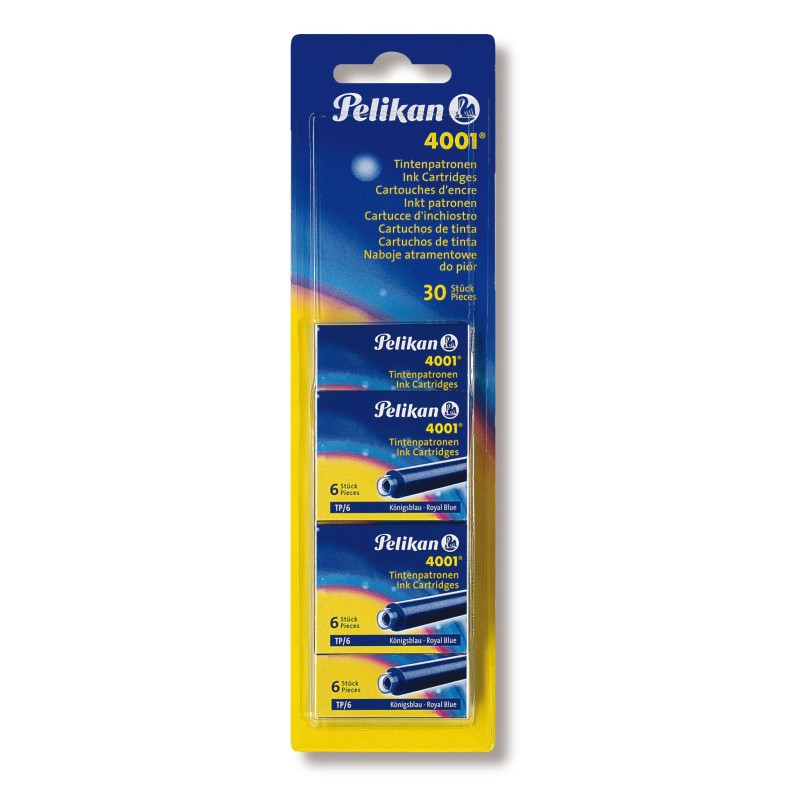 Pelikan Tintenpatrone 4001® · Standardgröße · königsblau · Blister mit 2 Etuis à 6 Patronen