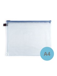 FolderSys Reißverschlussbeutel · DIN A4 · transparent/blau