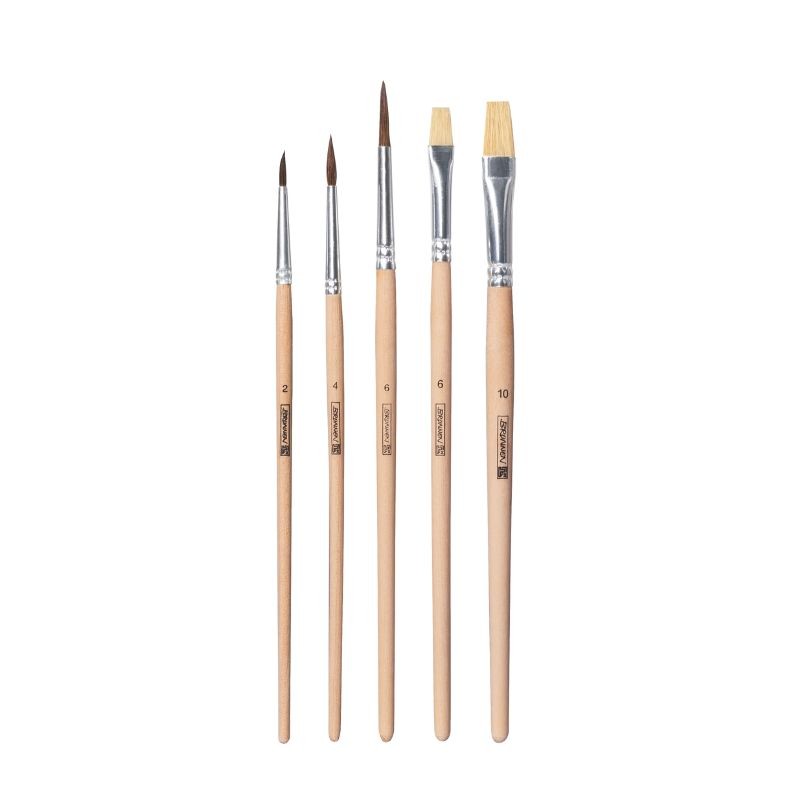 Brunnen Pinselset 5-teilig · Flach - & Haarpinsel