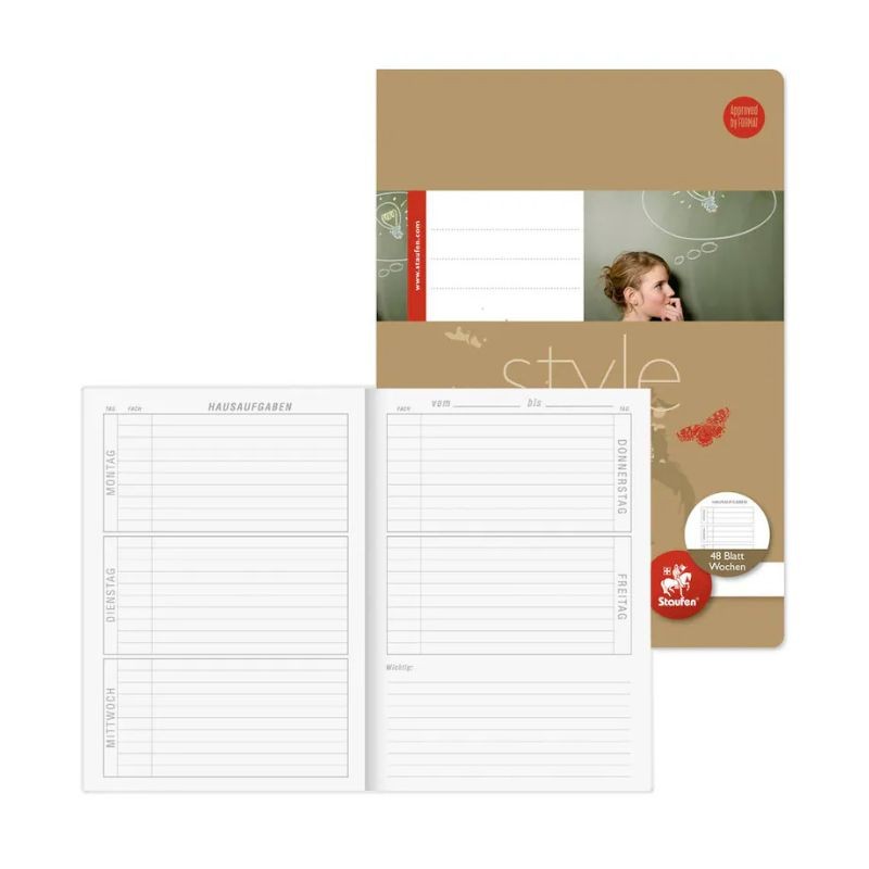 Staufen Hausaufgabenheft Style · DIN A5 · 48 Blatt