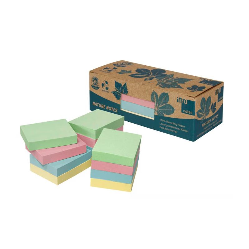 inFO Recycling Haftnotizen · 12 Blöcke · 40 x 50 mm
