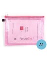 FolderSys Reißverschlussbeutel · DIN A4 · transparent/rot