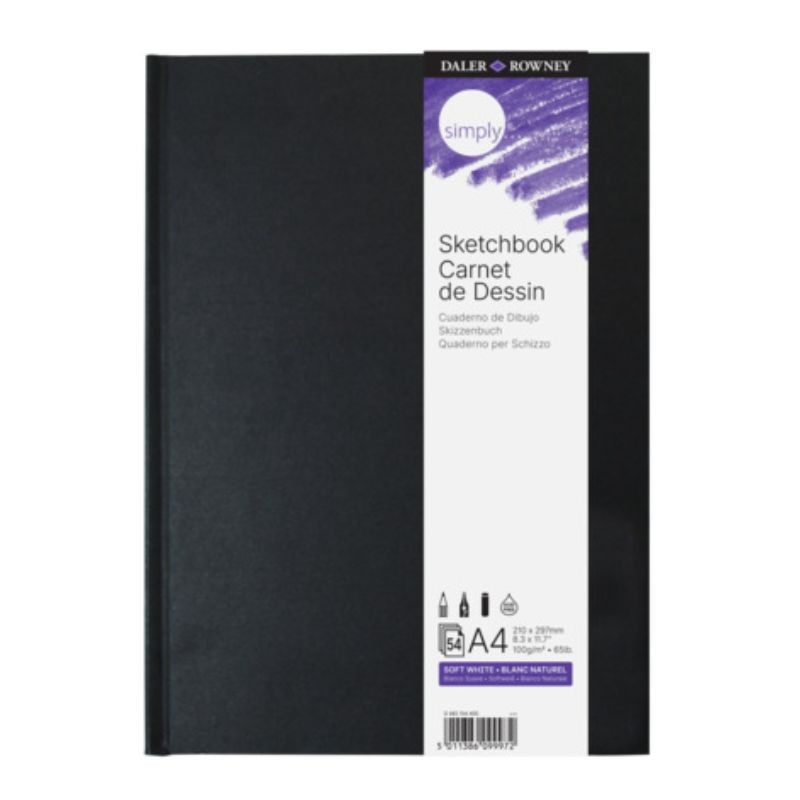 DALER ROWNEY Skizzenbuch · geleimt · A4, 100g/m² · 54 Blatt