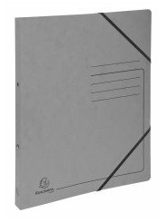 Ringhefter DIN A4 · Grau · 2 Ringe (Ø 15 mm) · Für bis zu 140 Blatt · Colorspan-Karton 355 g/m² · Mit Eckspanngummis · FSC®-zert