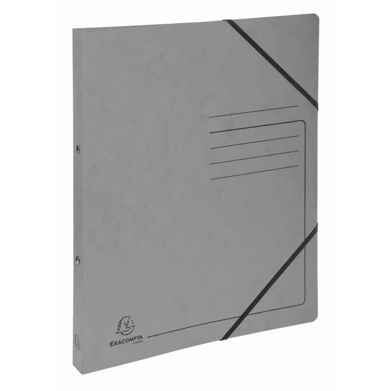 Ringhefter DIN A4 · Grau · 2 Ringe (Ø 15 mm) · Für bis zu 140 Blatt · Colorspan-Karton 355 g/m² · Mit Eckspanngummis · FSC®-zert