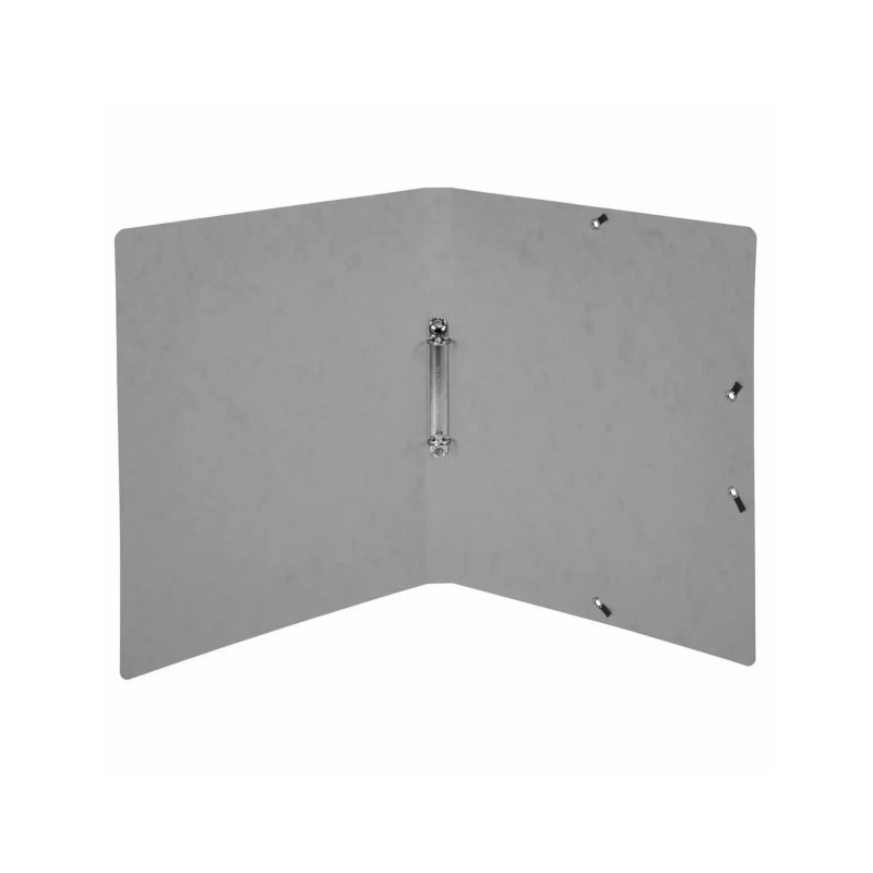 Ringhefter DIN A4 · Grau · 2 Ringe (Ø 15 mm) · Für bis zu 140 Blatt · Colorspan-Karton 355 g/m² · Mit Eckspanngummis · FSC®-zert