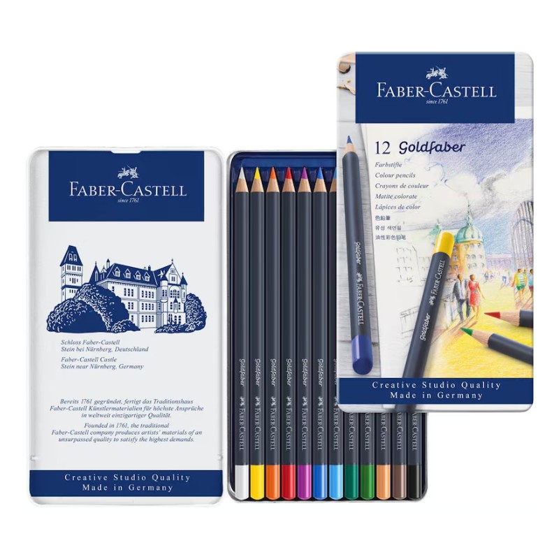 Faber-Castell Aquarell-Buntstifte Goldfaber · Metalletui mit 12 Stiften