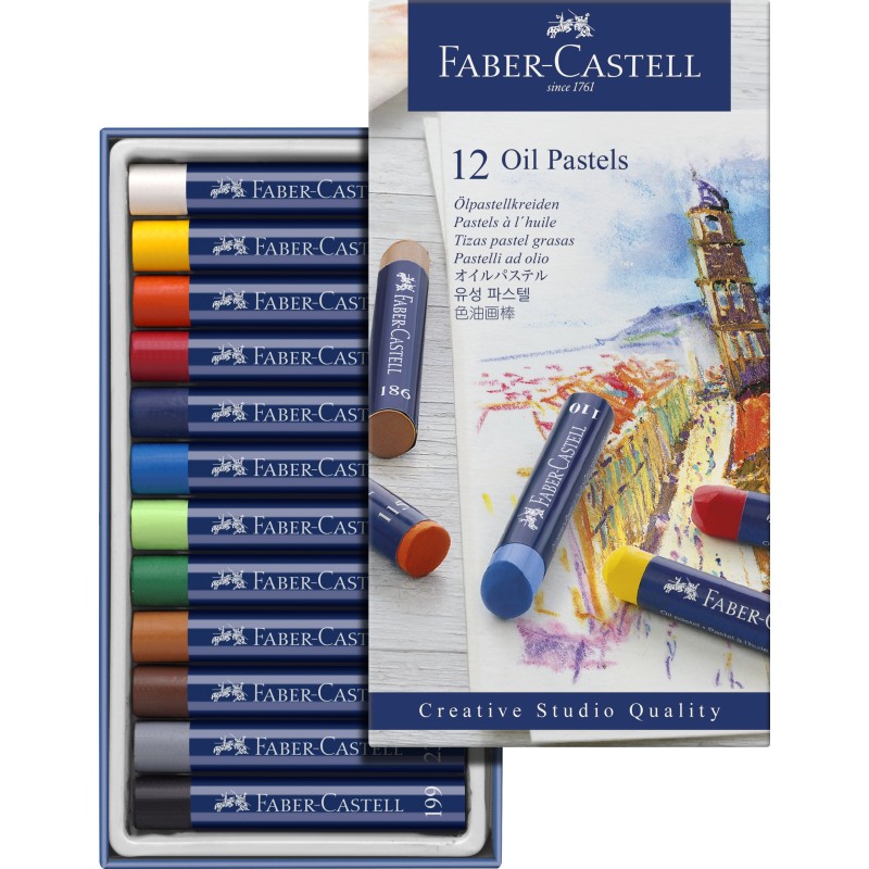 Faber Castell Ölpastellkreiden · Kartonetui · 12 Farben