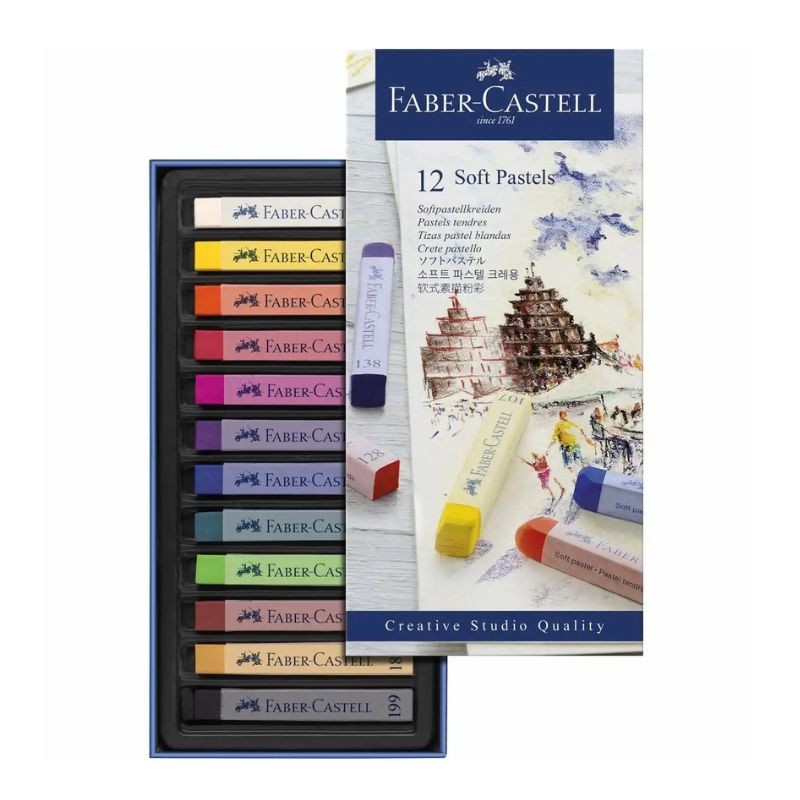 Faber Castell Softpastellkreiden · Kartonetui · 12 Farben