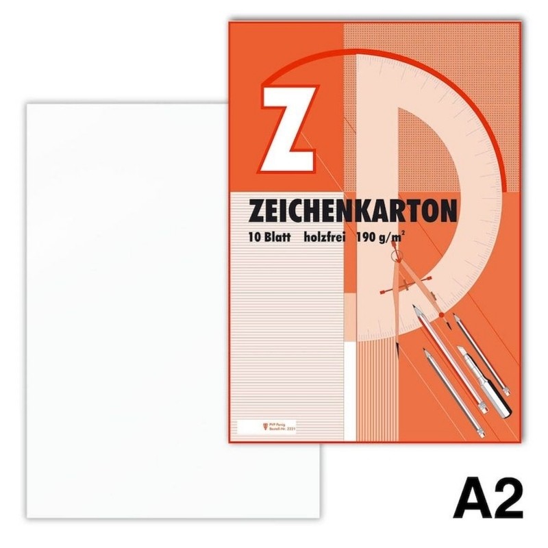 PVP Zeichenkarton · DIN A2 · 10 Blatt · 190g/qm