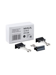 MAUL · Foldbackklammern · 25mm · schwarz · 12 Stück