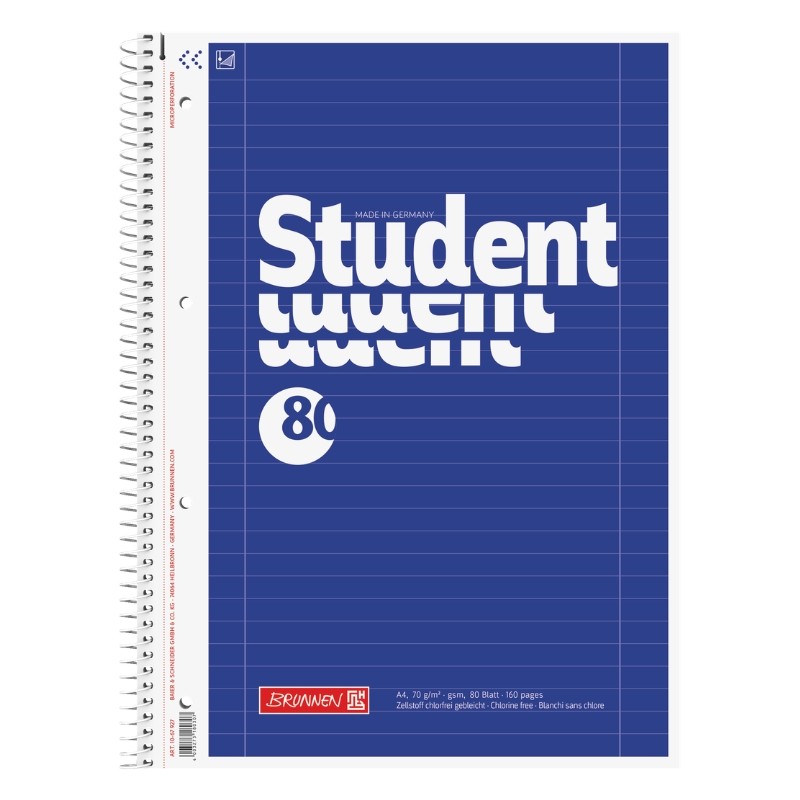 BRUNNEN Collegeblock · Stundent Standard · DIN A4 · Lineatur 27