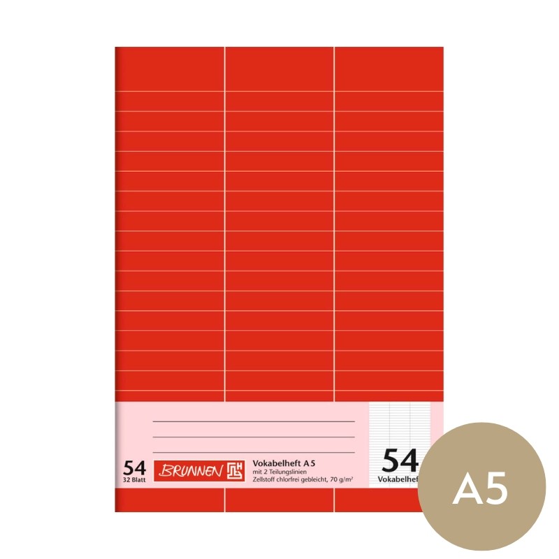 BRUNNEN Vokabelheft A5 · Vivendi · 32 Blatt · Lineatur 54 (3 Spalten)