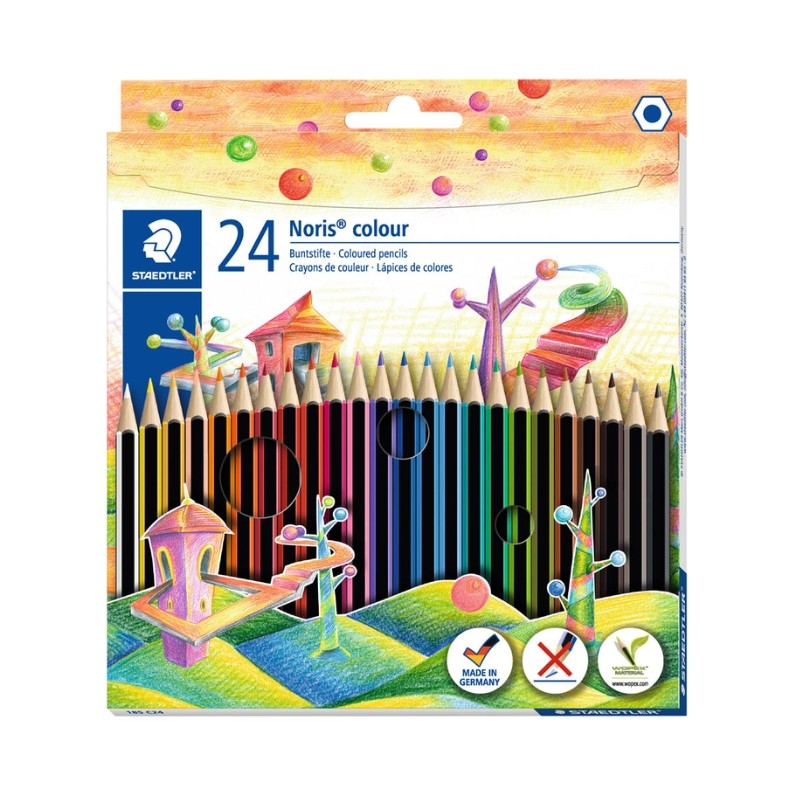 STAEDTLER® Buntstifte Noris® colour 185 C24 · 3 mm · Kartonetui mit 24 Farben