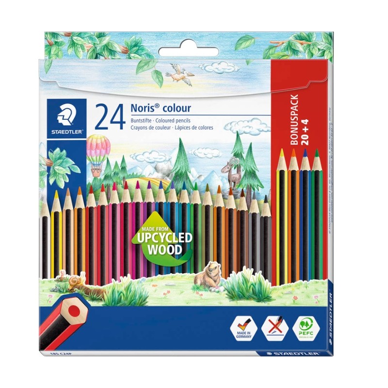 STAEDTLER® Buntstifte Noris® colour 185 C24P · 3 mm · Kartonetui mit 20 + 4 Farben