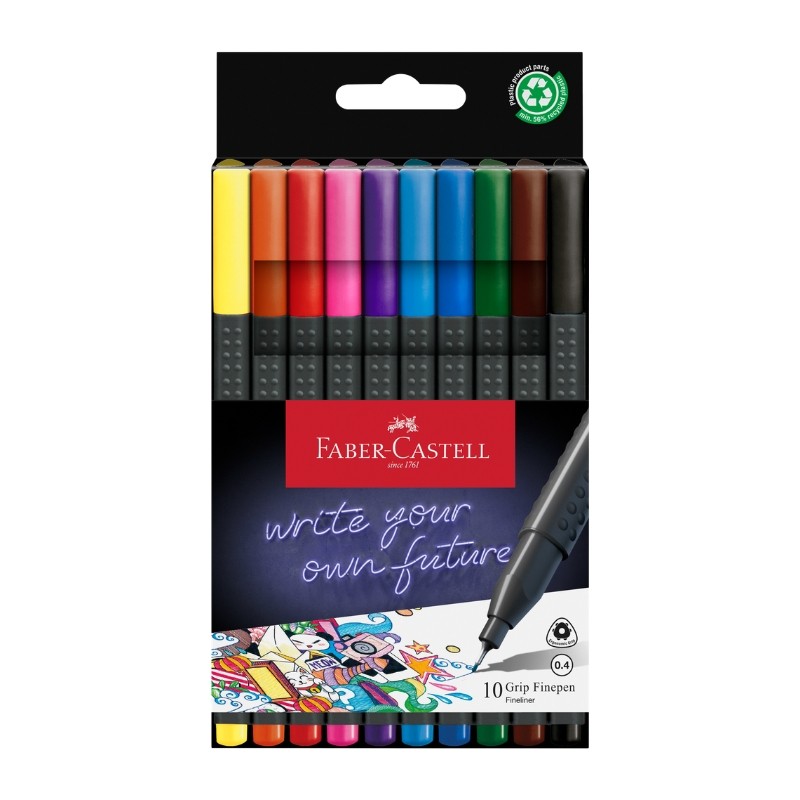 Faber Castell Finepen Grip · Fineliner · 10 Farben