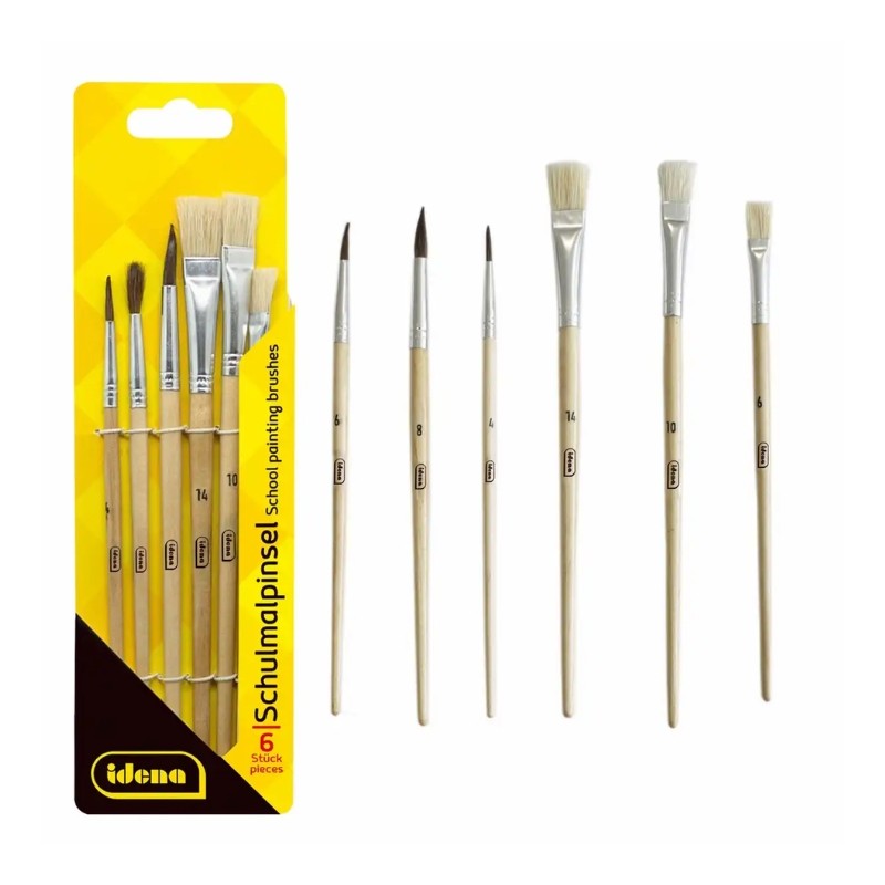 Idena Pinselset 6-teilig · Flach - & Haarpinsel