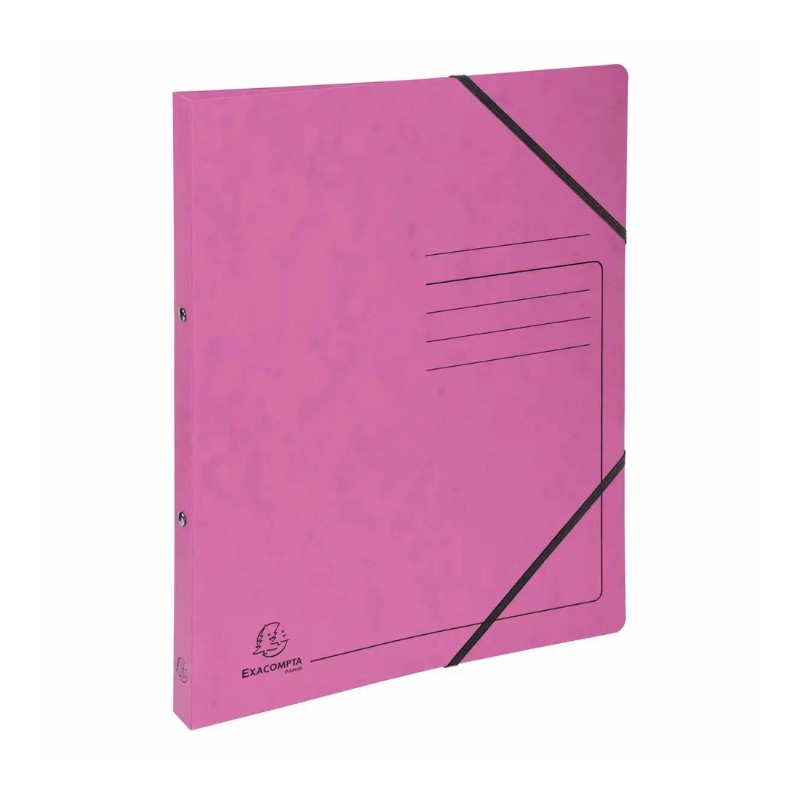 Ringhefter DIN A4 · Rosa · 2 Ringe (Ø 15 mm) · Für bis zu 140 Blatt · Colorspan-Karton 355 g/m² · Mit Eckspanngummis · FSC®-zert