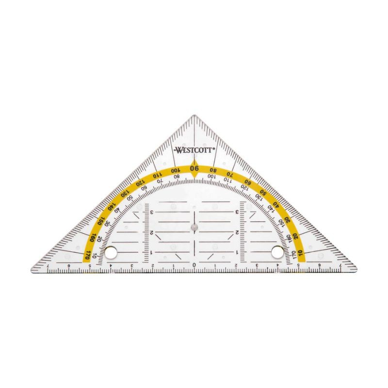 Westcott Geo-Dreieck · 16cm · glasklar · gelocht