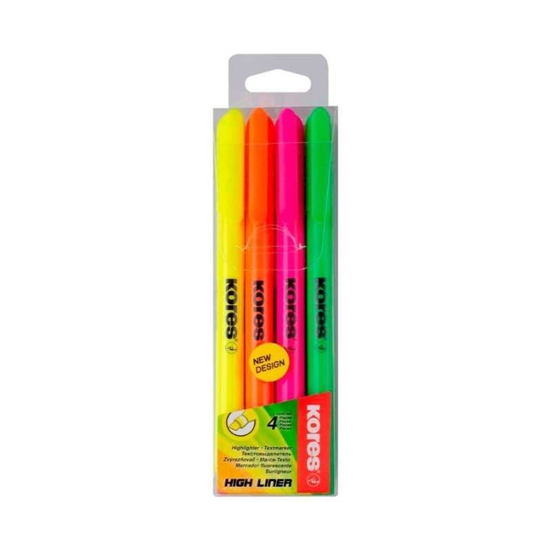 Kores schmale Textmarker · Set mit 4 Stiften