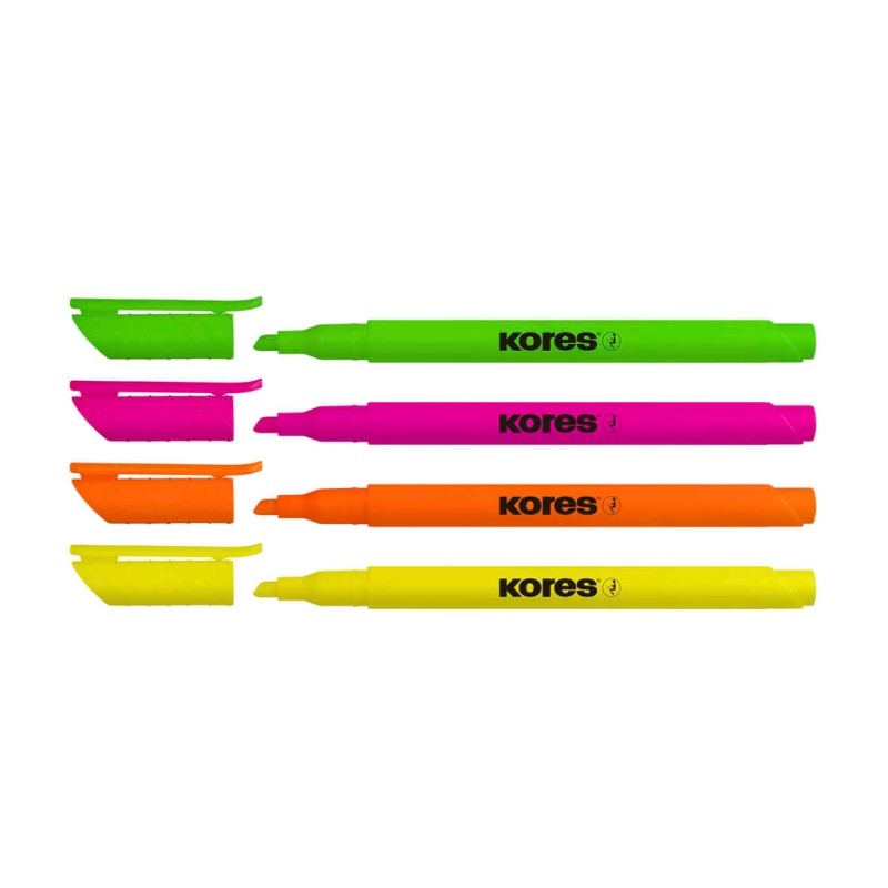 Kores schmale Textmarker · Set mit 4 Stiften