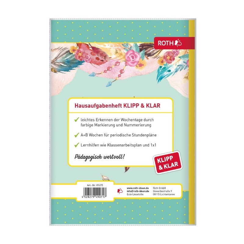 Roth Hausaufgabenheft · A5 · Klipp & Klar · Motiv: Lieselotte