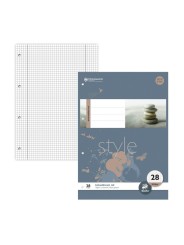 Staufen Style Schulblock DIN A4 · 50 Blatt · 70g/qm · Lineatur 27 · kariert mit Doppelrand