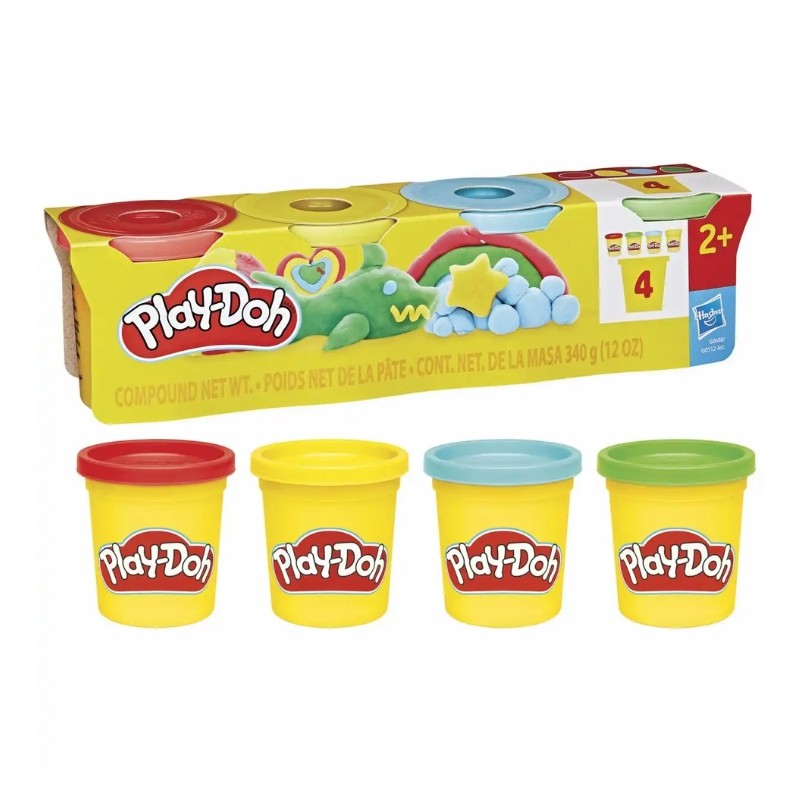 Play-Doh Spielknete · 4 Farben · in Töpfchen