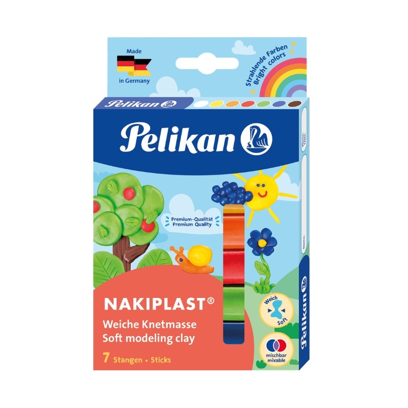 Modelliermasse mit Bienenwachs · 7 Farben · 125 g · Weich & formbar · Färbt nicht ab · Fördert Feinmotorik · Für Schule & Zuhaus