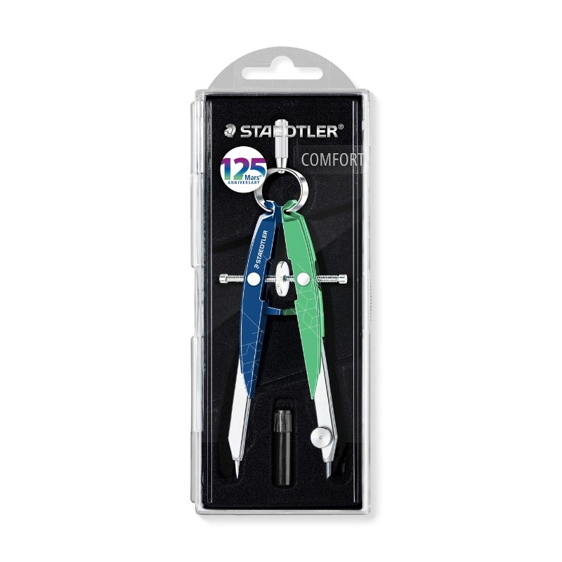 STAEDTLER® Zirkel · Mars® comfort · Präzisions-Geometriezirkel · blau-grün