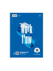 Staufen Style Collegeblock Workflow · DIN A4 · Lineatur 25 · liniert mit weißem Rand einseitig · 80 Blatt · 70g/qm