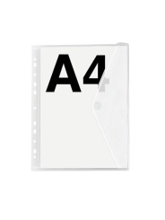 FolderSys Dokumententasche zum Abheften · für DIN A4 · transparent · mit Klettverschluss