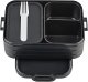 Mepal - Bento Lunchbox Take A Break Midi - Brotdose mit Bento-Box - Meal Prep Box für Sandwiches, Kleine Snacks & Reste - Snack & Mittagessen - Essensbox mit Fächern - 900 ml - Nordic Black